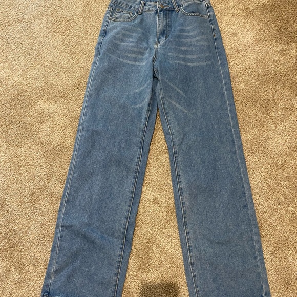 SHEIN size small, wide leg denim. Medium wash. - Picture 1 of 7